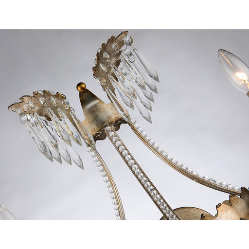 Lucas McKearn Lemuria 2 Light Wall Sconce, Distressed Silver/Gold