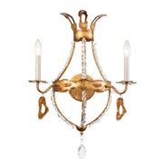 Lucas McKearn Monteleone 2 Light Wall Sconce, Antique Gold - SC1036-2