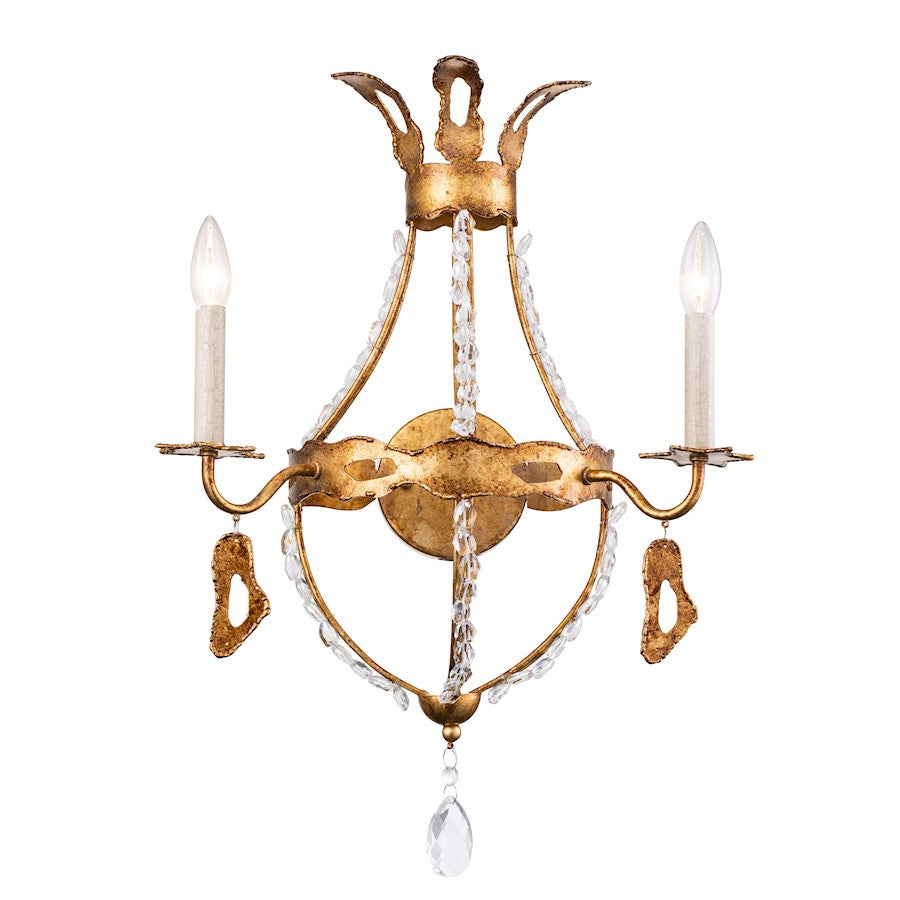 Lucas McKearn Monteleone 2 Light Wall Sconce, Antique Gold - SC1036-2