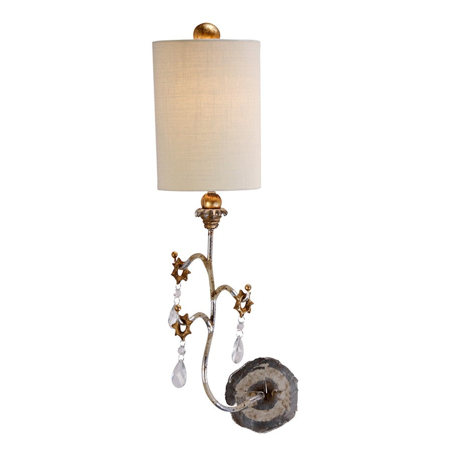 Lucas McKearn Tivoli 1Lt Wall Sconce, Cream Patina/Silver/Gold/Cream - SC1038-S
