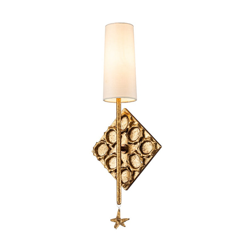 Lucas McKearn Star 1 Light Sconce, Gold Leaf/Off White - SC10500G-1