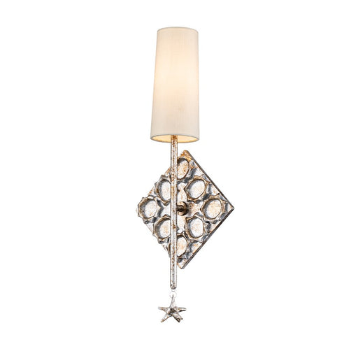 Lucas McKearn Star 1 Light Sconce, Silver Leaf/Off White - SC10500S-1