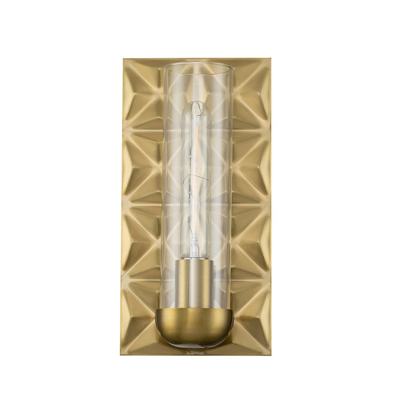 Lucas McKearn Alpha 1 Light Wall Sconce, Aged Brass