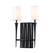 Lucas McKearn Crest 2 Light Sconce, Matte Black/Off White - SC10506BLK-2