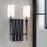 Lucas McKearn Crest 2 Light Sconce, Matte Black/Off White