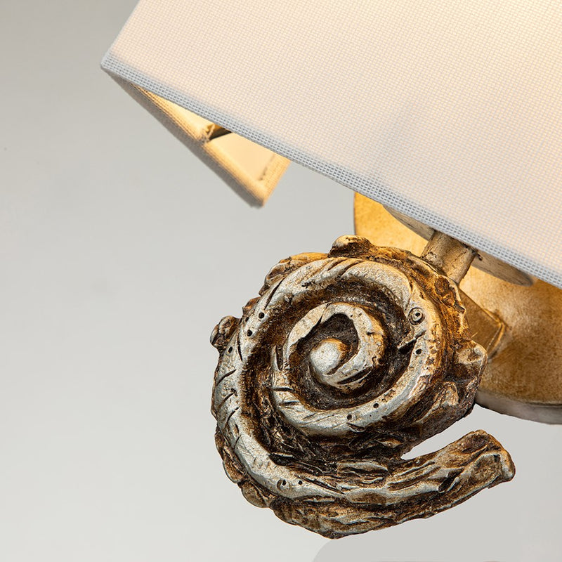Lucas McKearn Crest 2 Light Sconce, Gold Leaf/Off White