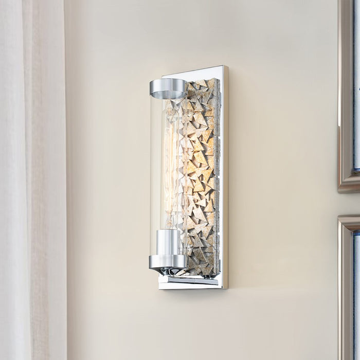 Lucas McKearn Elysian 1 Light Wall Sconce, Polished Chrome