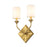 Lucas McKearn Epsilon 2 Light Wall Sconce, Aged Brass/White - SC10510AGB-2