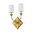Lucas McKearn Epsilon 2 Light Wall Sconce, Aged Brass/White