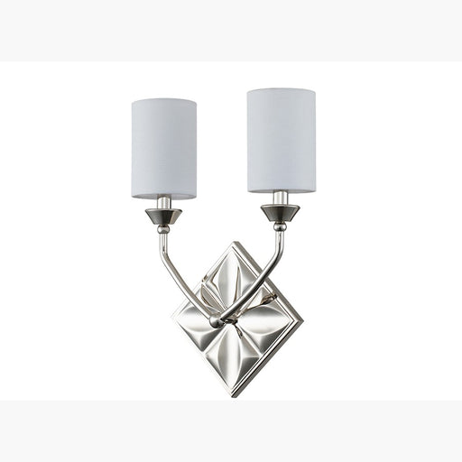 Lucas McKearn Epsilon 2 Light Wall Sconce, Polished Nickel/White