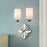 Lucas McKearn Epsilon 2 Light Wall Sconce, Polished Nickel/White
