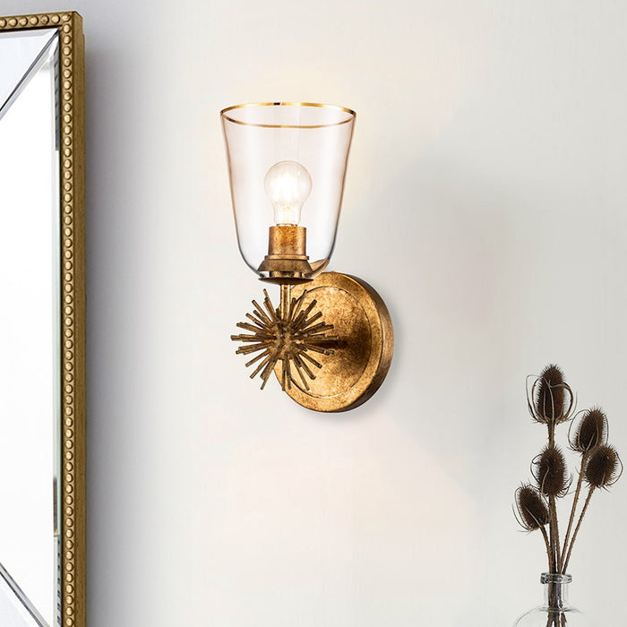 Lucas McKearn Fragment 1Lt Wall Sconce, Silver/Hand Painted Gold