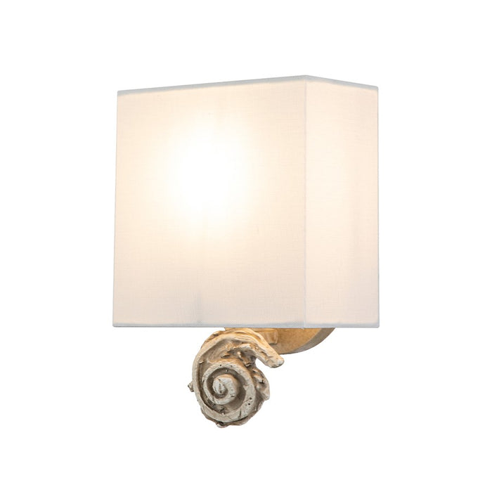 Lucas McKearn Swirl 1 Light 7" Sconce, Bone White/Ivory Linen - SC1161B-1