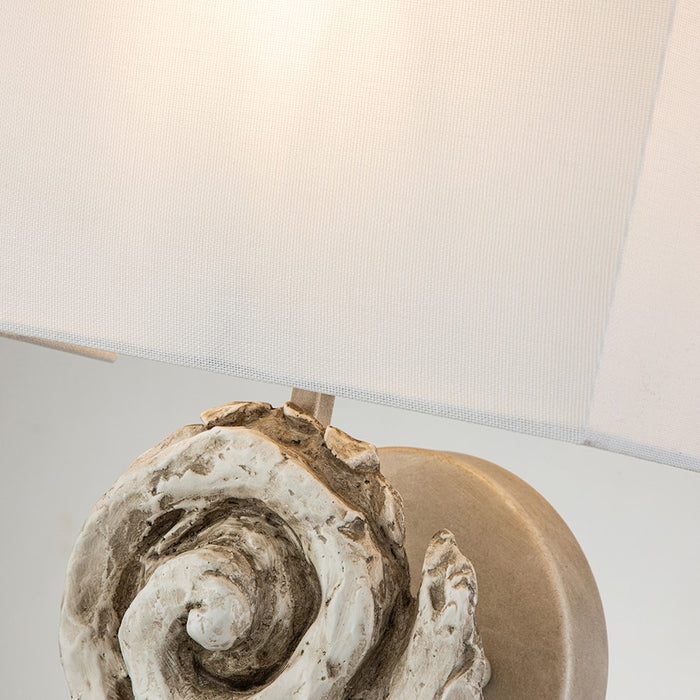 Lucas McKearn Swirl 1 Light 7" Sconce, Bone White/Ivory Linen