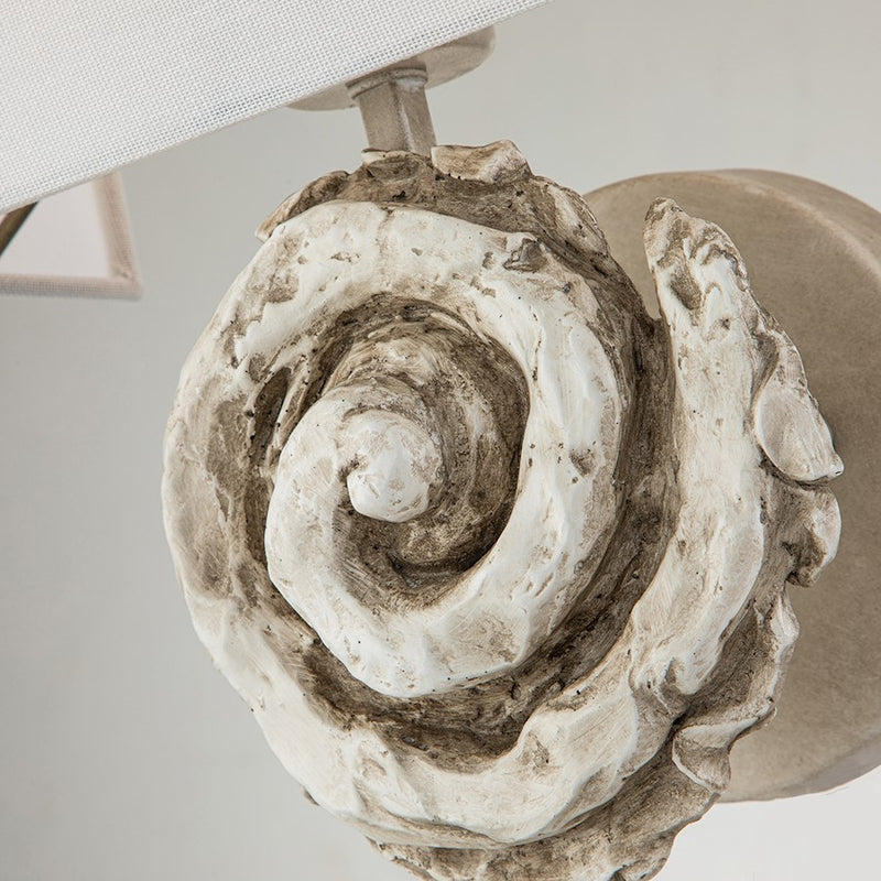 Lucas McKearn Swirl 1 Light 7" Sconce, Bone White/Ivory Linen