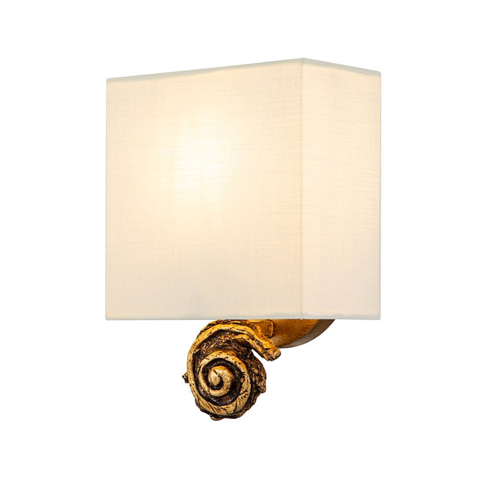 Lucas McKearn Swirl 1 Light 7" Sconce, Gold Leaf/Cream Linen - SC1161G-1