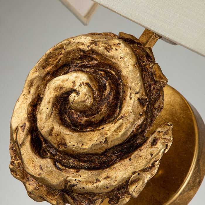 Lucas McKearn Swirl 1 Light 7" Sconce, Gold Leaf/Cream Linen