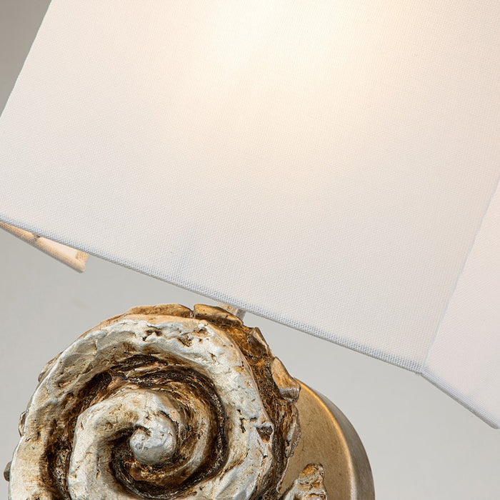 Lucas McKearn Swirl 1 Light 7" Sconce, Silver Leaf/Ivory Linen