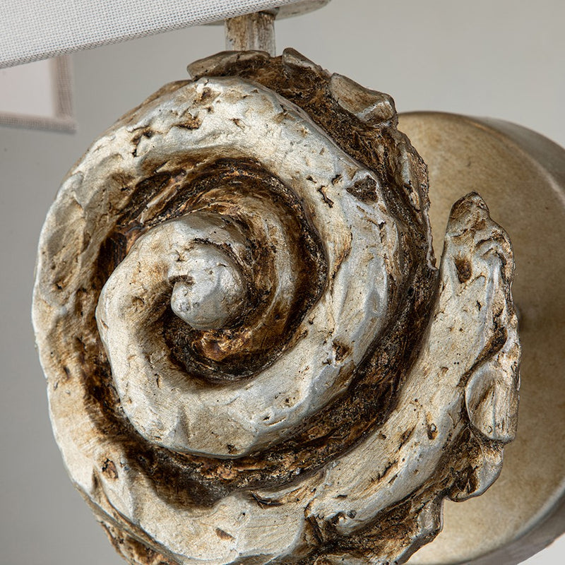 Lucas McKearn Swirl 1 Light 7" Sconce, Silver Leaf/Ivory Linen