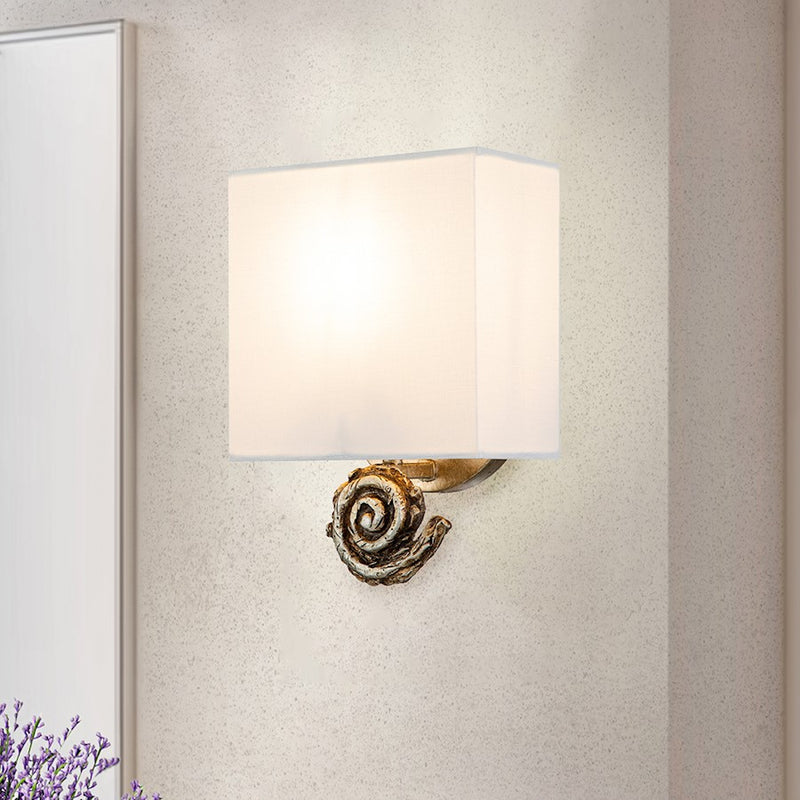 Lucas McKearn Swirl 1 Light 7" Sconce, Silver Leaf/Ivory Linen