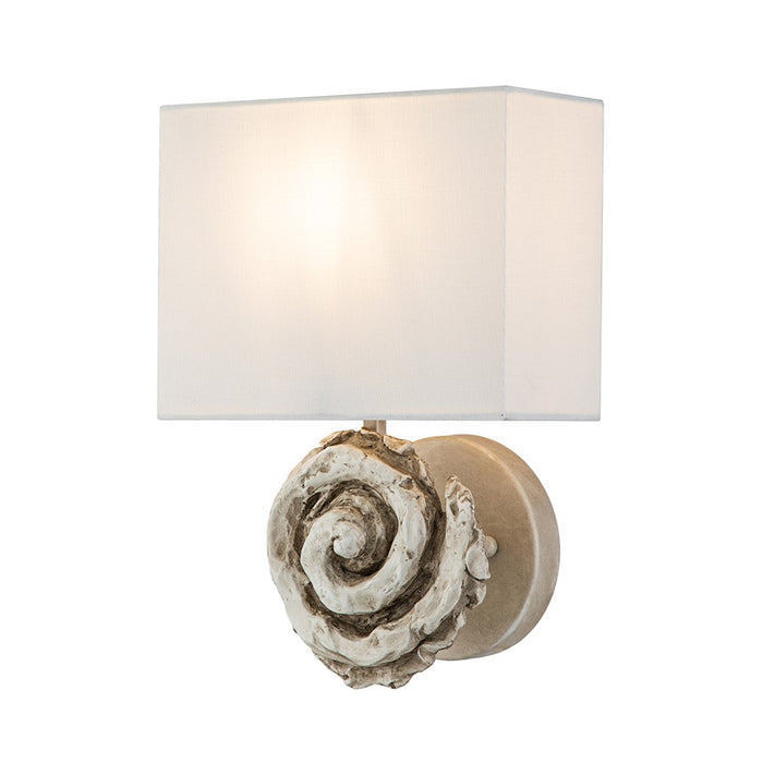 Lucas McKearn Swirl 1 Light 9" Sconce, Bone White/Ivory Linen - SC1163B-1