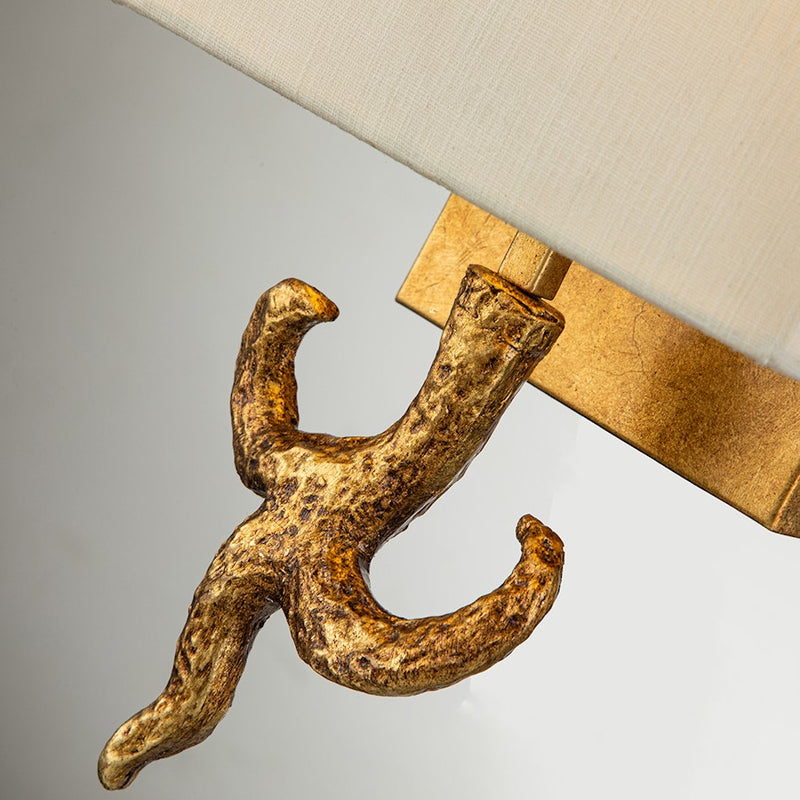 Lucas McKearn Swirl 1 Light 9" Sconce, Bone White/Ivory Linen