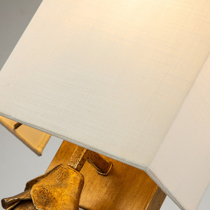 Lucas McKearn Swirl 1 Light 9" Sconce, Gold Leaf/Cream Linen