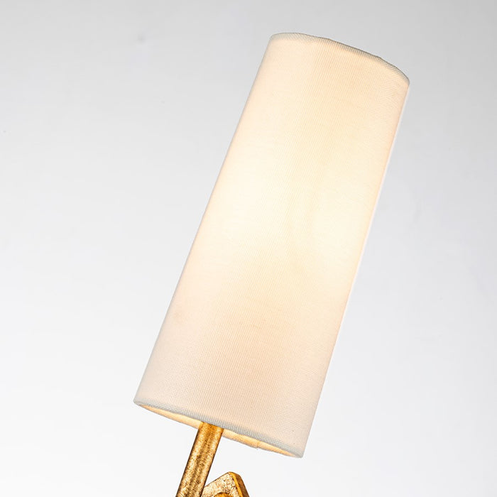 Lucas McKearn Swirl 1 Light 9" Sconce, Silver Leaf/Ivory Linen