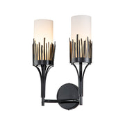 Lucas McKearn Sawgrass 2 Light Sconce, Matte Black/Opal Etched - SC20319BLK-2