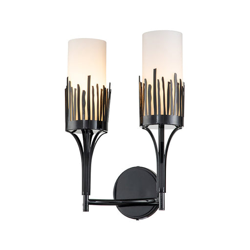 Lucas McKearn Sawgrass 2 Light Sconce, Matte Black/Opal Etched - SC20319BLK-2