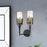 Lucas McKearn Sawgrass 2 Light Sconce, Matte Black/Opal Etched