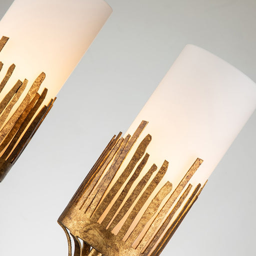 Lucas McKearn Nicholls 1 Light Sconce, Gold Leaf/Cream Linen