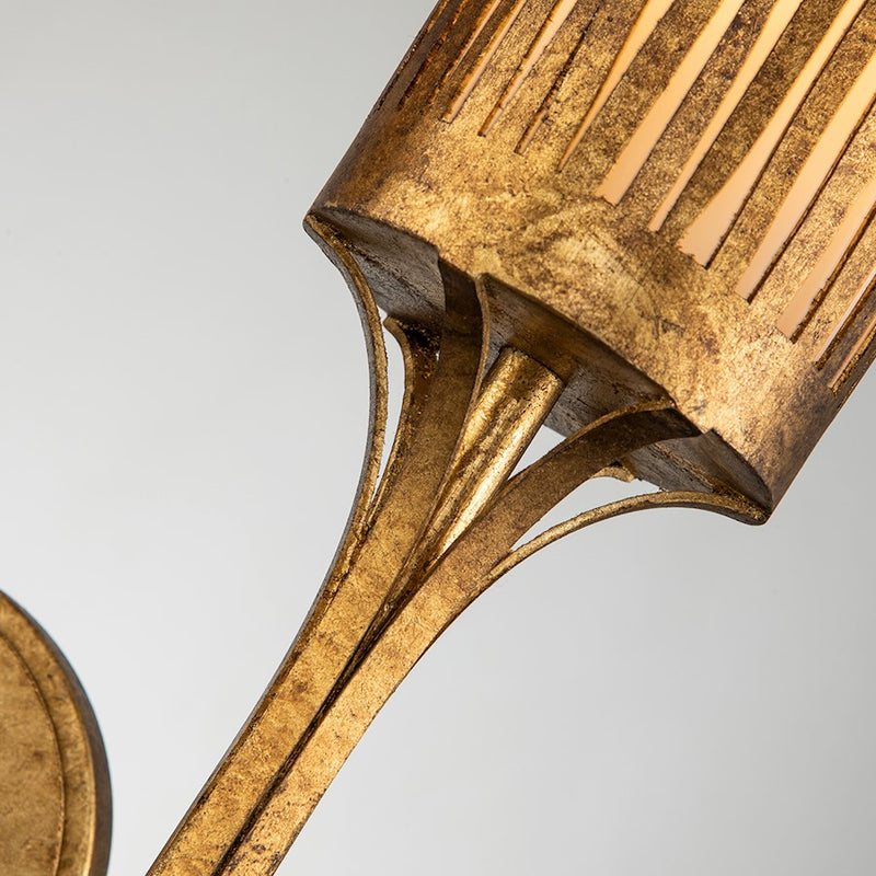 Lucas McKearn Nicholls 1 Light Sconce, Gold Leaf/Cream Linen