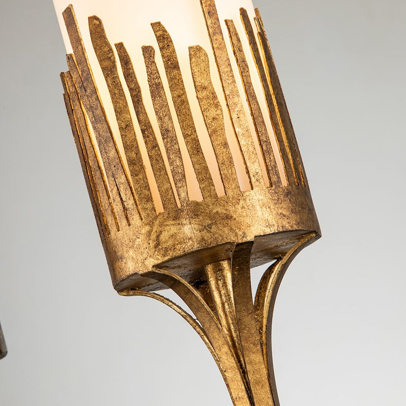 Lucas McKearn Nicholls 1 Light Sconce, Gold Leaf/Cream Linen
