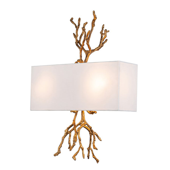 Lucas McKearn Coral 2 Light Wall Sconce, Gold/Cream - SC7390G-2