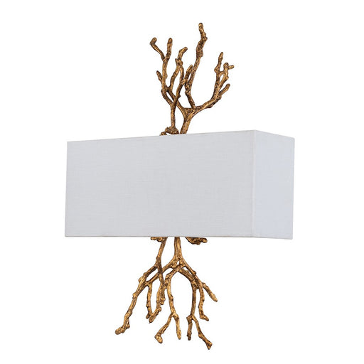 Lucas McKearn Coral 2 Light Wall Sconce, Gold/Cream