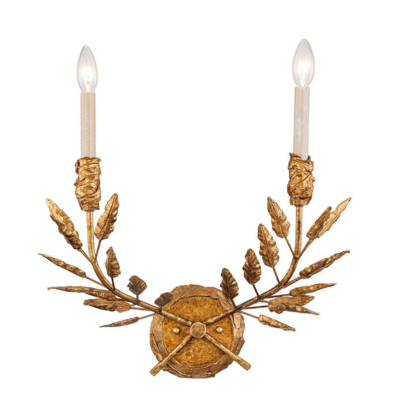 Lucas McKearn Palm D'Or 2 Light Wall Sconce, Gold - SC7407G-2