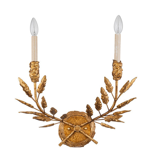 Lucas McKearn Palm D'Or 2 Light Wall Sconce, Gold