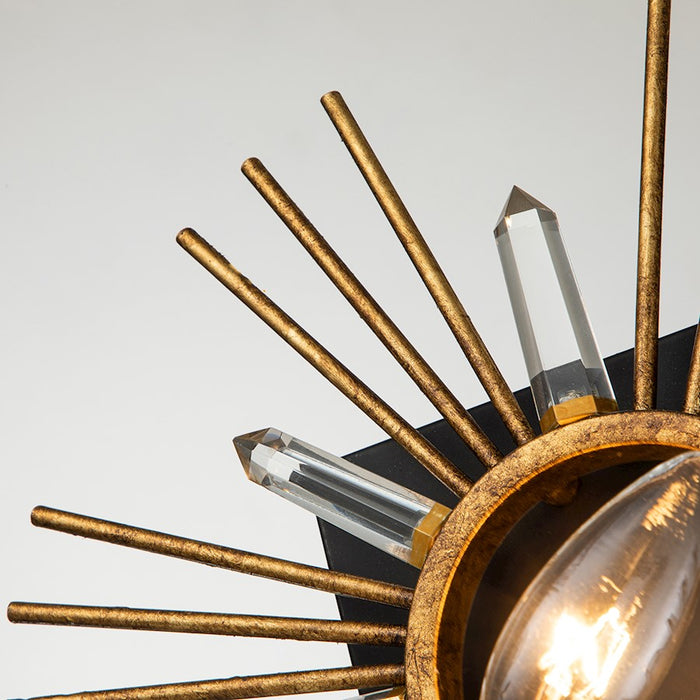 Lucas McKearn Sun King 1 Light Sconce, Gold Leaf