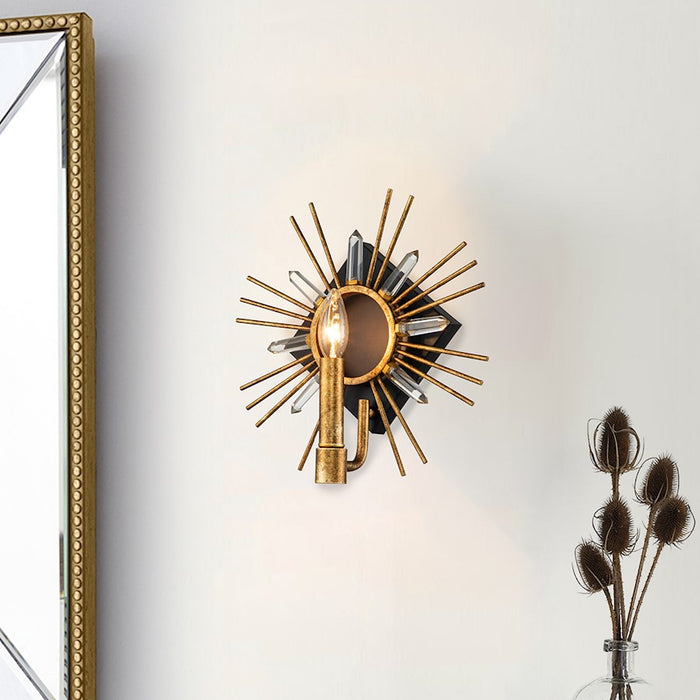 Lucas McKearn Sun King 1 Light Sconce, Gold Leaf