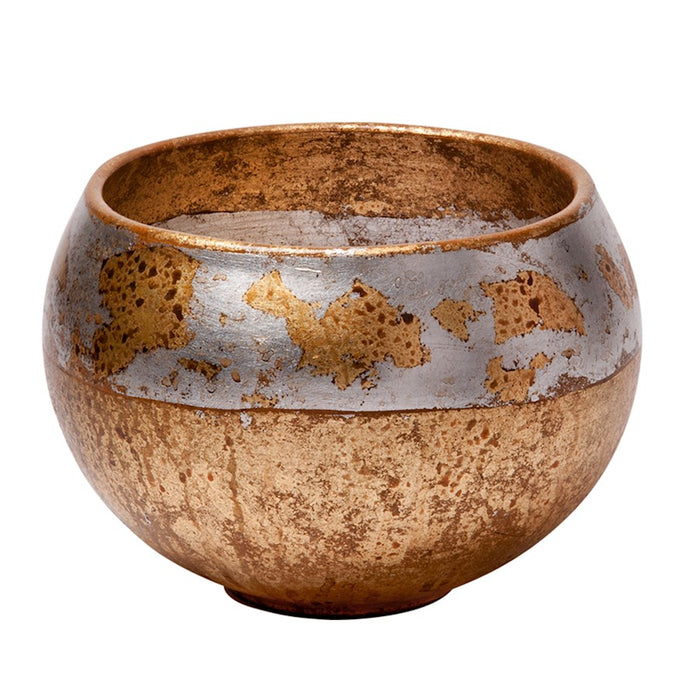 Lucas McKearn Addie Accent Bowl, Gold/Silver Leaf - SI-B1208
