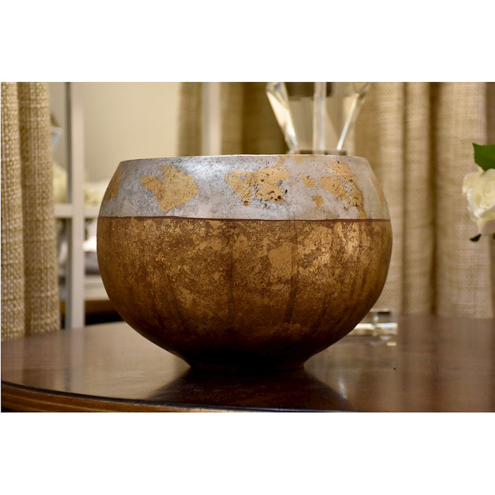 Lucas McKearn Addie Accent Bowl, Gold/Silver Leaf
