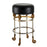 Lucas McKearn Armory 26" Bar Stool, Chrome/Gold Accents/Black - SI1051