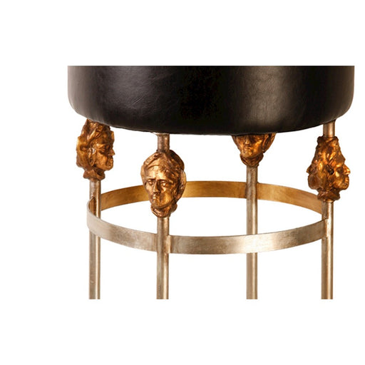 Lucas McKearn Armory 26" Bar Stool, Chrome/Gold Accents/Black