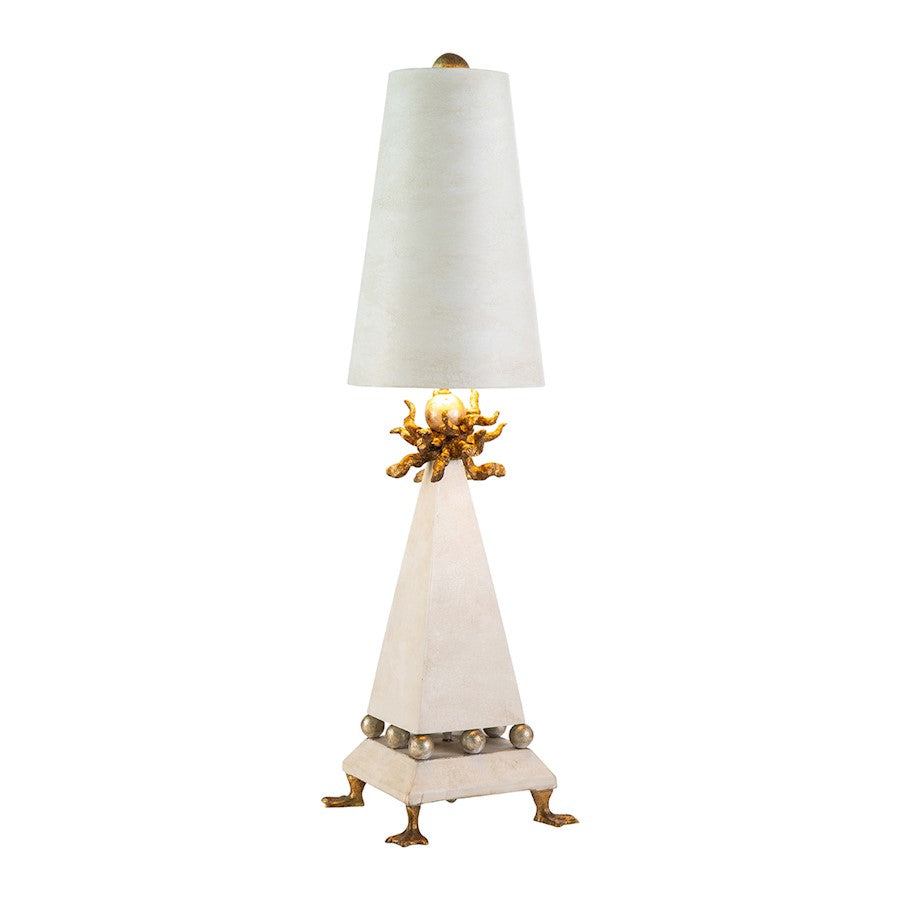 Lucas McKearn Leda 1Lt Table Lamp, Tapered Cream Patina/Gold Elements - TA1001
