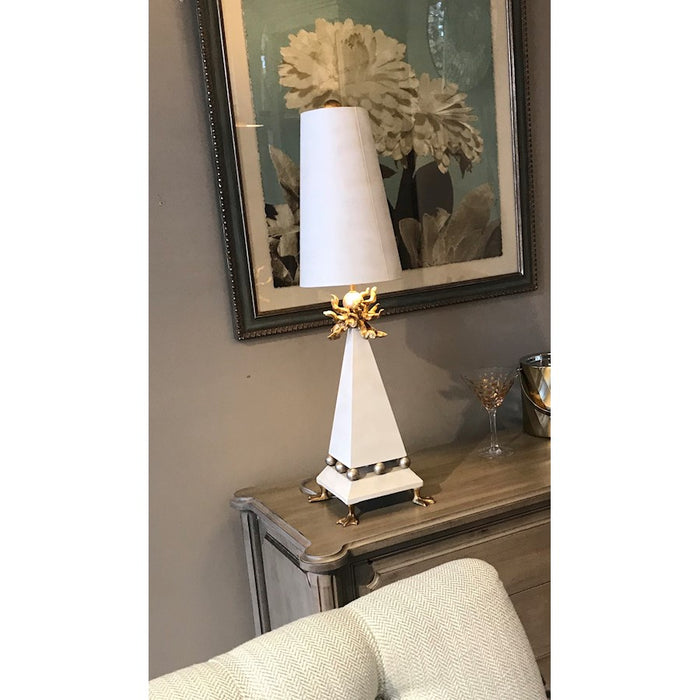 Lucas McKearn Leda 1Lt Table Lamp, Tapered Cream Patina/Gold Elements