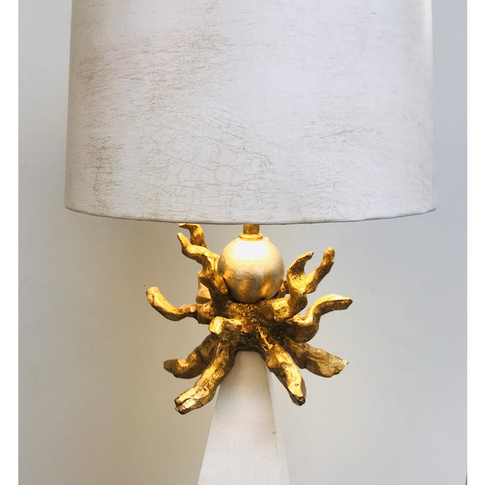 Lucas McKearn Leda 1Lt Table Lamp, Tapered Cream Patina/Gold Elements