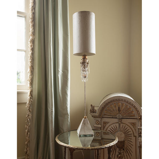 Lucas McKearn Madison 1Lt Buffet Lamp, Pyramid /Putty, Gold/Crystal