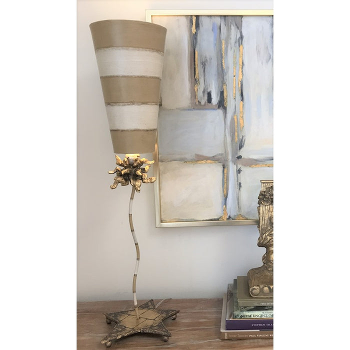 Lucas McKearn Anemone 1Lt Buffet Lamp, Taupe/Cream/Gold/Taupe