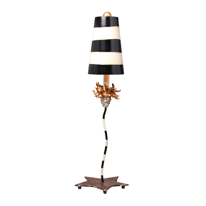 Lucas McKearn La Fleur 1Lt Buffet Lamp, Black/Gold/Blossom/Taupe Drum - TA1009